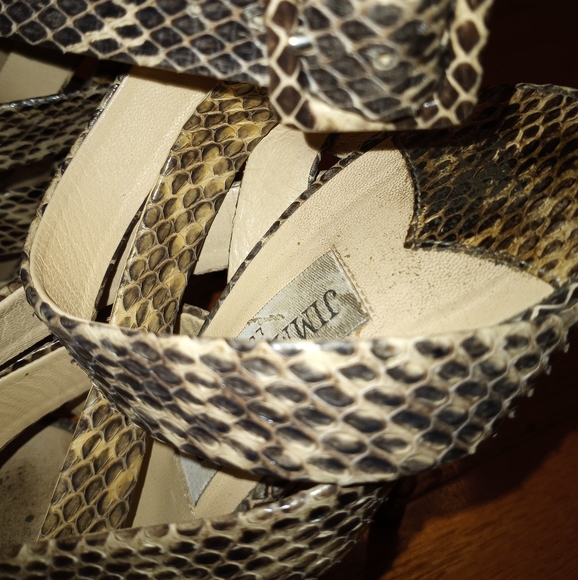 Jimmy Choo women's Stiletto Reptile Sandal Size 38.5 - Picture 6 of 13